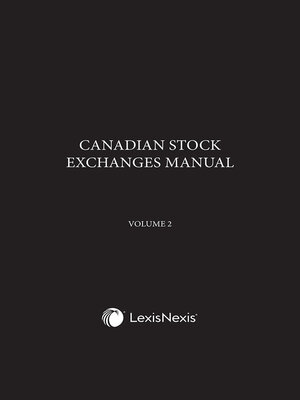 cover image of Canadian Stock Exchanges Manual 